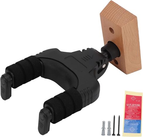 Guitar Wall Mount Holder Bracket Self Locking Wood Colour Applicable Scene in Saudi Arabia