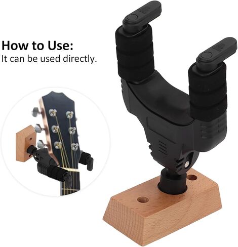 Guitar Wall Mount Holder Bracket Self Locking Wood Colour Applicable Scene in Saudi Arabia