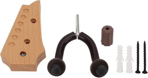 Guitar Wall Mount Holder Stand Hanger Bracket Banjo Ukulele Display Beech Wood Metal Natural Decoration Wood Colour (Creative Electric Guitar Head Model) in Saudi Arabia