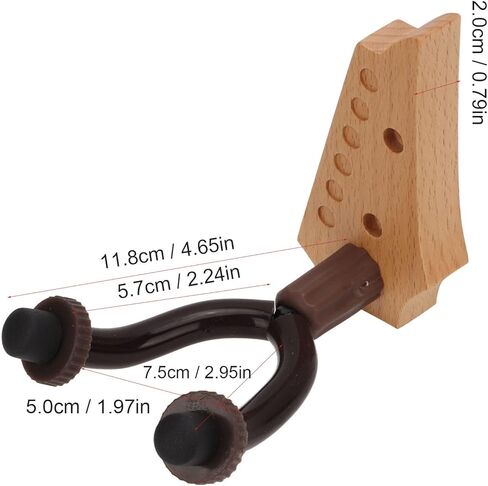 Guitar Wall Mount Holder Stand Hanger Bracket Banjo Ukulele Display Beech Wood Metal Natural Decoration Wood Colour (Creative Electric Guitar Head Model) in Saudi Arabia
