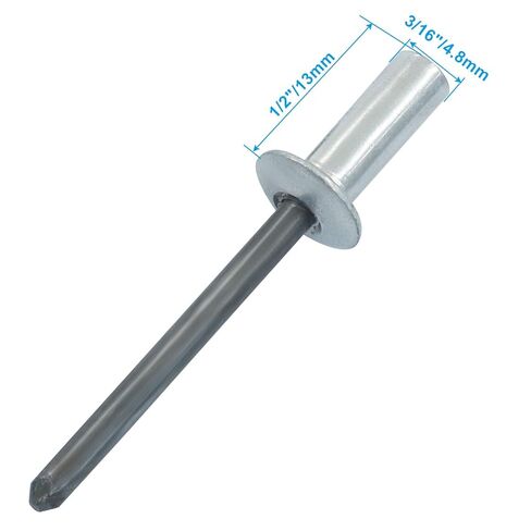 120Pcs 3/16" x3/8" Closed End Aluminum Blind Rivets with Steel Mandrel - Heavy Duty Pop Rivet, Corrosion Resistant Fasteners for Automotive, Marine & Industrial Applications(4.8 * 10mm) in Saudi Arabia