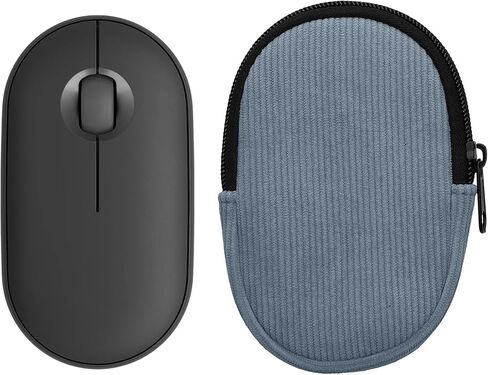 kwmobile Mouse Case for Logitech Pebble Mouse 2 M350s / M350 Carry Case - Protective Carry Pouch for Bluetooth Mouse - Soft Neoprene Protection - Black in Saudi Arabia