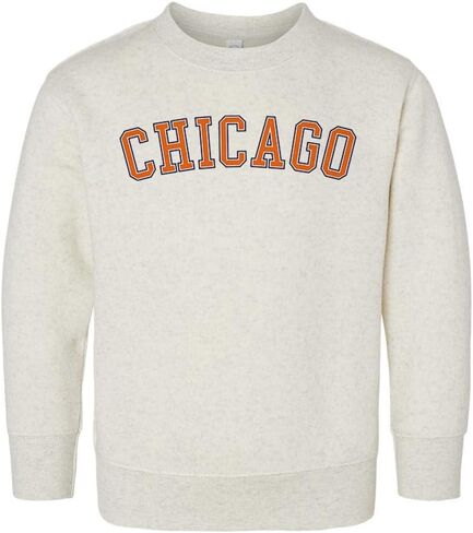 TeesAndTankYou Orange Chicago Kids Sweatshirt Toddler in Saudi Arabia