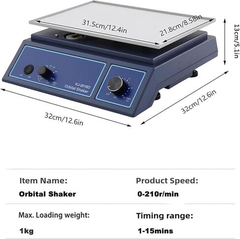 Orbital Shaker, Laboratory Shaker Mixer with Platform, Horizontal Rotating Shaker, 0 to 210RPM Adjustable Speed,for Precision Mixing in The Laboratory in Saudi Arabia