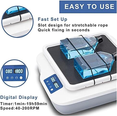 شاكر مداري رقمي مع سرعة قابلة للتعديل 40-200 دورة في الدقيقة، يعرض LCD السرعة والوقت، سهل التنظيف للمختبرات والفصول الدراسية in Saudi Arabia