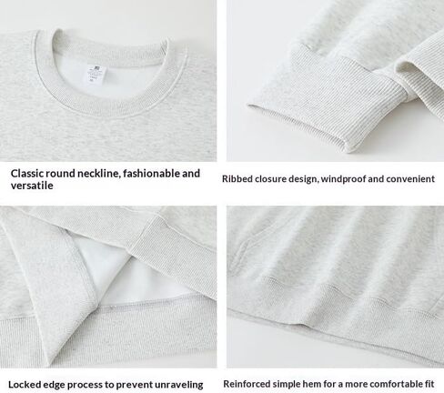 Men's Crew Neck Pullover Sweatshirt Relaxed Long Sleeve Casual Top Soft Breathable Fabric Ribbed Cuffs Hem Smooth Silhouette in Saudi Arabia