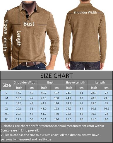 Men’s Button Polo Sweatshirt with Placket Smart Casual Business Top Long Sleeve Office Ready Fall Winter Layering Sweatshirt in Saudi Arabia
