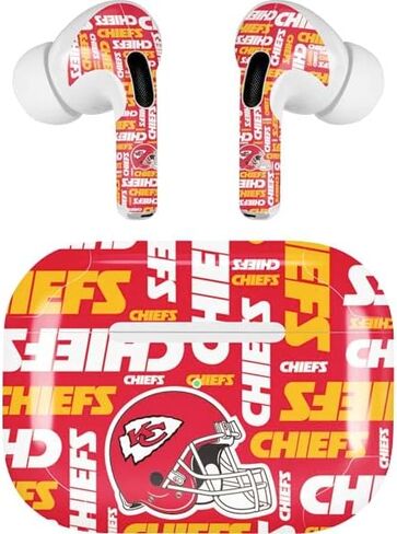Skinit Decal Audio Skin Compatible with AirPods Pro 2nd Gen - Officially Licensed NFL Kansas City Chiefs White Blast Design in Saudi Arabia