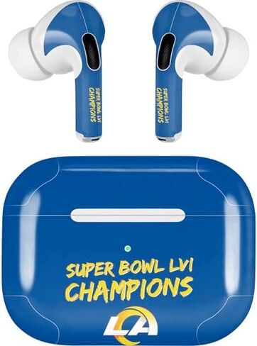 Skinit Decal Audio Skin Compatible with AirPods Pro 2nd Gen - Officially Licensed NFL Los Angeles Rams Blue Performance Series Design in Saudi Arabia