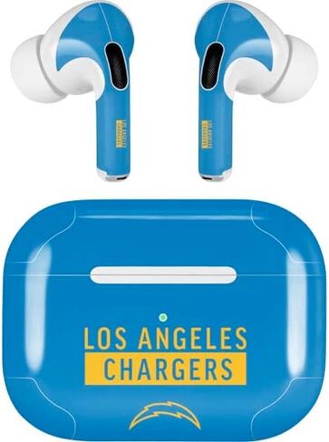غلاف صوتي من Skinit متوافق مع Apple AirPods Pro (الجيل الثاني، 2022) - تصميم سلسلة الأداء الأزرق المرخص رسميًا من NFL Los Angeles Chargers in Saudi Arabia