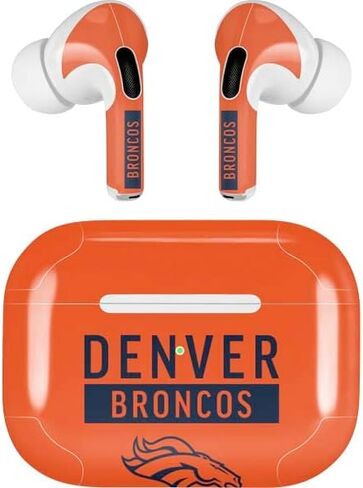 Skinit Decal Audio Skin Compatible with AirPods Pro 2nd Gen - Officially Licensed NFL Denver Broncos Orange Performance Series Design in Saudi Arabia