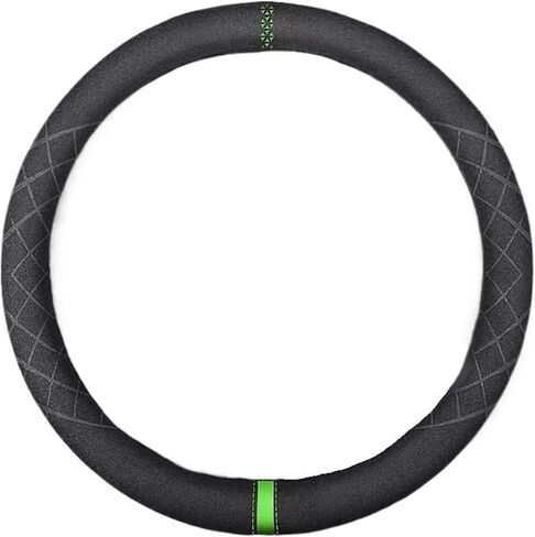 Car Steering Wheel Covers Cowhide Suede Steering Wheel Cover Wrap Universal 37-38cm Breathable Steering Covers Car Accessories(Style3) in Saudi Arabia