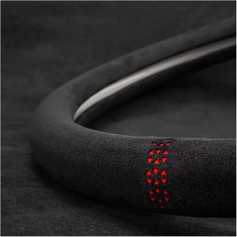 Car Steering Wheel Covers Cowhide Suede Steering Wheel Cover Wrap Universal 37-38cm Breathable Steering Covers Car Accessories(Style3) in Saudi Arabia