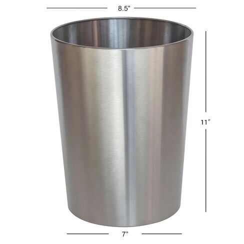 Brushed Nickel Metal Bathroom Wastebasket, 2.2 gal in Saudi Arabia