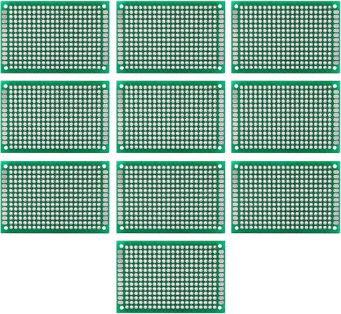 10 Pcs Double Sided PCB Board Prototype Kit for DIY Soldering, Universal Printed Circuit Board for DIY and Electronic Project, 4 X 6cm in Saudi Arabia