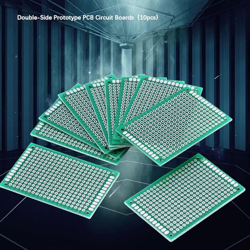 10 Pcs Double Sided PCB Board Prototype Kit for DIY Soldering, Universal Printed Circuit Board for DIY and Electronic Project, 4 X 6cm in Saudi Arabia