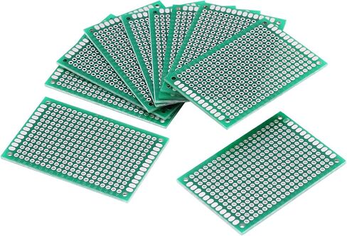 10 Pcs Double Sided PCB Board Prototype Kit for DIY Soldering, Universal Printed Circuit Board for DIY and Electronic Project, 4 X 6cm in Saudi Arabia