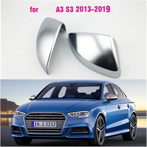 غطاء مرآة السيارة ل A3 S3 2013-2019 ماتي الكروم الفضة مرآة الرؤية الخلفية غطاء غطاء للحماية تصفيف السيارة in Saudi Arabia