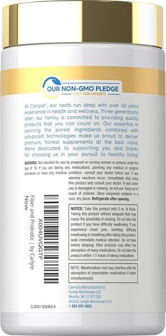 ألياف كارلايل ومكمل البروبيوتيك | 60 كبسولة | 14 سلالات | يدعم الانتظام للرجال والنساء | نباتي، غير معدّل وراثيًا، خالي من الغلوتين in Kuwait