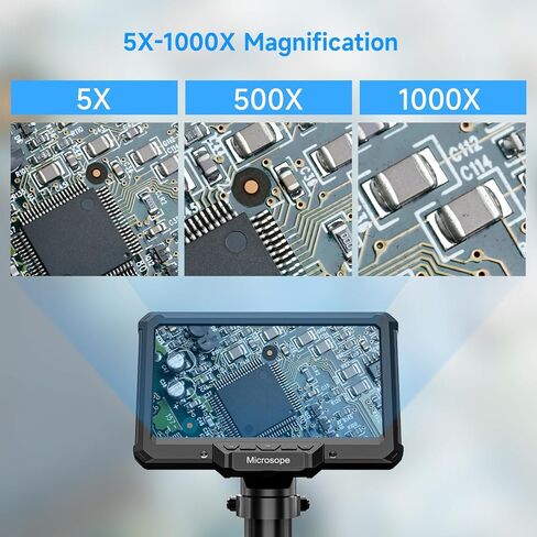 مجهر رقمي مائل للبالغين والأطفال، مجاهر مكبرة للعملات المعدنية مقاس 7 بوصات للعملات المعدنية الخاطئة PCB، والبق، وتعلم العلوم والتكنولوجيا والهندسة والرياضيات، وكاميرا مجاهر إلكترونية لحام in Kuwait