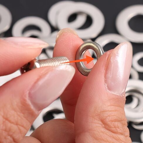 105Pcs/box 304 Stainless Steel Gasket Set Round Metal Fixed Washers Home Improvement Fastener Gasket Repair Accessories M3/M4/M5/M6/M8/M10 in Saudi Arabia