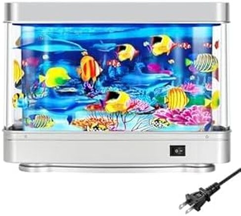 خزان أسماك مزيف ، زخارف حوض السمك الاصطناعي ، ديكور حوض السمك المزيف ، مصباح السمك المتحرك في المحيط الافتراضي لديكور مكتب غرفة النوم ، هدية للأطفال والقطط in Kuwait