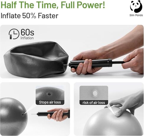 كرة بيلاتيس نحيفة مع مضخة، كرة تمرين صغيرة مقاس 9 بوصة، كرة يوجا صغيرة مضادة للانفجار لتحقيق الاستقرار، والتمرين، والبار، والقوة الأساسية، والعلاج الطبيعي، والتوازن، والتمدد in Kuwait