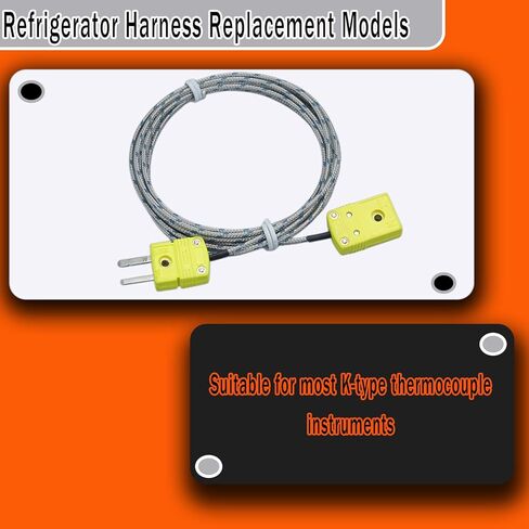 متوافق مع معظم المزدوجات الحرارية من النوع K كابل تمديد مزدوج حراري من النوع K مقاس 78 بوصة مناسب لمسجلي البيانات والأدوات كسلك مرن بدرجة حرارة عالية in Kuwait