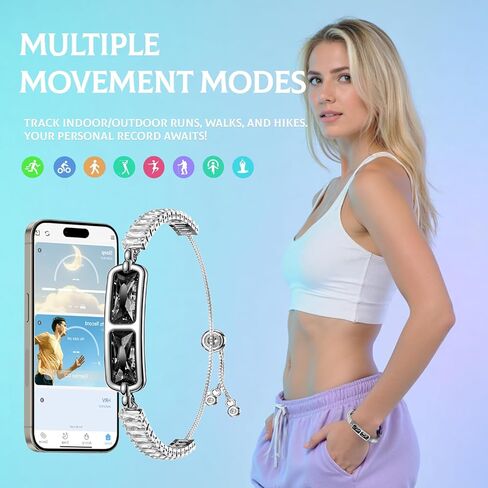 سوار الأحجار الكريمة الذكي - يدعم أوضاع رياضية متعددة، ومراقبة معدل ضربات القلب، وتتبع النوم، وتيك توك المنشط بالإيماءات، وبطارية تدوم 5 أيام، وسوار ذكي (أسود) in Kuwait