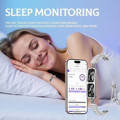 سوار الأحجار الكريمة الذكي - يدعم أوضاع رياضية متعددة، ومراقبة معدل ضربات القلب، وتتبع النوم، وتيك توك المنشط بالإيماءات، وبطارية تدوم 5 أيام، وسوار ذكي (أسود) in Kuwait