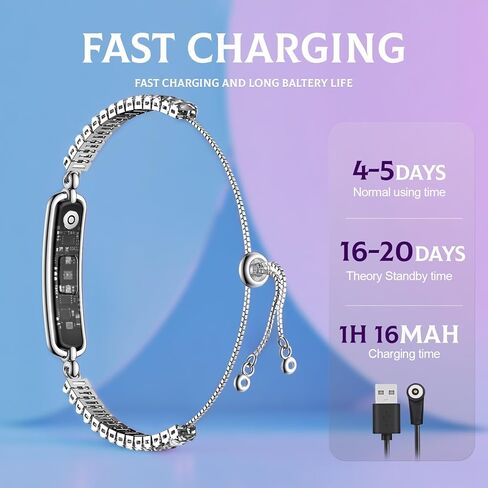 سوار الأحجار الكريمة الذكي - يدعم أوضاع رياضية متعددة، ومراقبة معدل ضربات القلب، وتتبع النوم، وتيك توك المنشط بالإيماءات، وبطارية تدوم 5 أيام، وسوار ذكي (أسود) in Kuwait