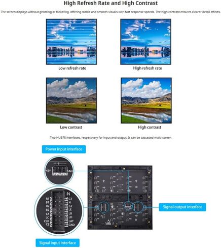لوحة مصفوفة LED RGB مقاس 64x64 P3.0 - شاشة LED كاملة الألوان 4096، واجهة HUB75 لـ Raspberry Pi/Arduino Mega/Pico in Kuwait