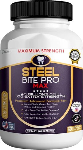 Steel Bite Pro Max Probiotic Supplement, 40 Billion CFU, 60 Capsules, 30 Day Supply (5) in Kuwait