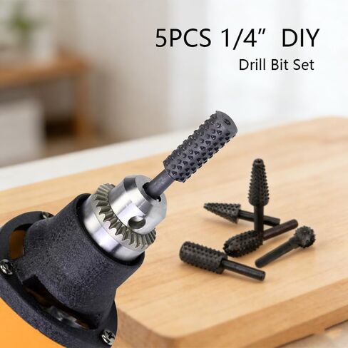 مجموعة لقم مثقاب DIY مقاس 1/4 بوصة - أدوات نجارة دقيقة للأعمال الخشبية، تصميم مريح وفاناديوم الكروم، مريحة مضادة للانزلاق ومتعددة الاستخدامات - أدوات نحت الخشب للبناء/الهندسة | 5 قطع/مجموعة in Saudi Arabia