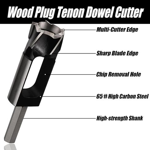 Wood Plug Cutter Set 3PCS, Tenon Dowel Cutter Hex Shank, Inner Dia 3/8'', 1/2'', 5/8'' Tenon Maker Dowel Cutting Tools, Drill Bits for Woodworking Furniture Making in Saudi Arabia