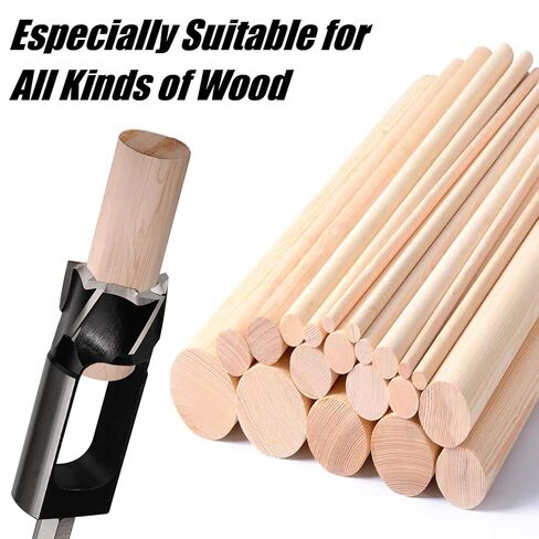 Wood Plug Cutter Set 3PCS, Tenon Dowel Cutter Hex Shank, Inner Dia 3/8'', 1/2'', 5/8'' Tenon Maker Dowel Cutting Tools, Drill Bits for Woodworking Furniture Making in Saudi Arabia