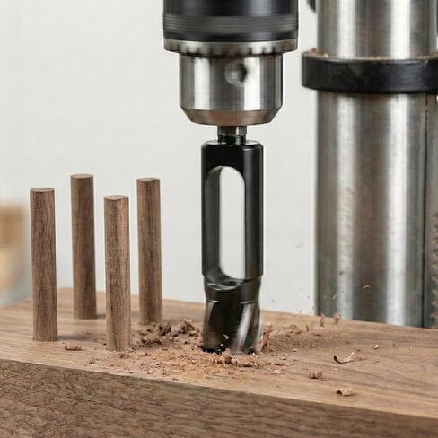 Wood Plug Cutter Set 3PCS, Tenon Dowel Cutter Hex Shank, Inner Dia 3/8'', 1/2'', 5/8'' Tenon Maker Dowel Cutting Tools, Drill Bits for Woodworking Furniture Making in Saudi Arabia