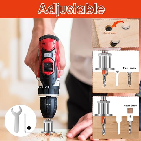 5Pcs Limit Countersink Drill Bit Set Adjustable Tapered Countersunk Drill Bit Set Alloy Steel Round Shank Wood Countersink Drill Bit 2.8/3/3.2/3.5/4mm for Woodworking Plastic in Saudi Arabia