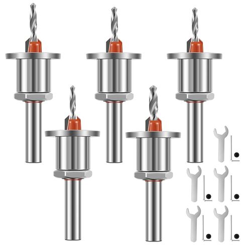 5Pcs Limit Countersink Drill Bit Set Adjustable Tapered Countersunk Drill Bit Set Alloy Steel Round Shank Wood Countersink Drill Bit 2.8/3/3.2/3.5/4mm for Woodworking Plastic in Saudi Arabia