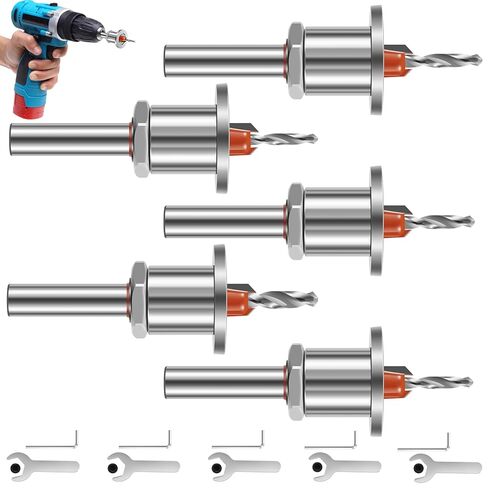 5Pcs Limit Countersink Drill Bit Set Adjustable Tapered Countersunk Drill Bit Set Alloy Steel Round Shank Wood Countersink Drill Bit 2.8/3/3.2/3.5/4mm for Woodworking Plastic in Saudi Arabia