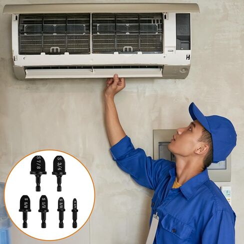 مجموعة إصلاح التدفئة والتهوية وتكييف الهواء (HVAC)، أداة توسيع النحاس، مجموعة رؤوس مثقاب يدوية لمكيف الهواء، قطع ضغط أنابيب نحاسية ناعمة، تجهيزات يدوية 1/4 بوصة 3/8 بوصة 1/2 بوصة 5/8 بوصة 3/4 بوصة 7/8 بوصة (6 قطع) in Saudi Arabia