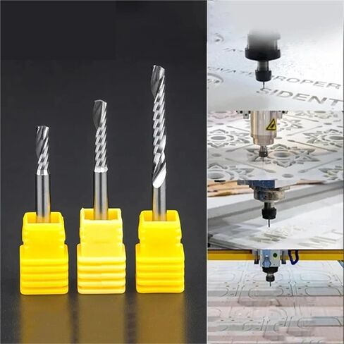10pcs/lot 3.175mm Wood Cutter Single Flute Spiral Cutter Router Bit End Mill for MDF Carbide Milling Cutter Tools(2.0mm,6mm) in Saudi Arabia