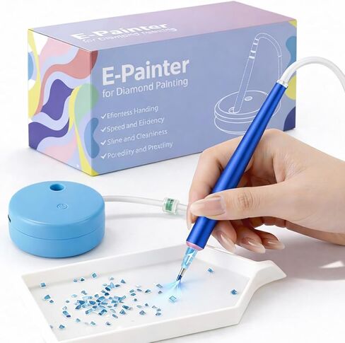 Electric Diamond Painting Pen, Diamond Art Accessories No Wax Needed, E-Painter Vacuum Pen for Diamond Painting with Storage Tray, Diamond Art Pen Tools Kit for Adults, Quiet and Stable (Pink) in Saudi Arabia