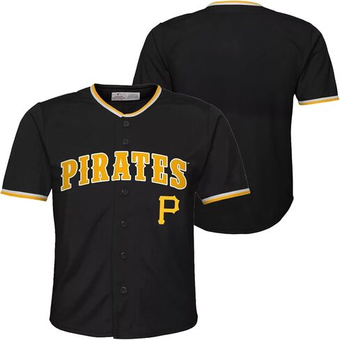 Outerstuff Pittsburgh Pirates MLB Kids Youth 4-18 أسود Wordmark Team Color Home Baseball Fashion Jersey in Saudi Arabia