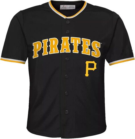 Outerstuff Pittsburgh Pirates MLB Kids Youth 4-18 أسود Wordmark Team Color Home Baseball Fashion Jersey in Saudi Arabia
