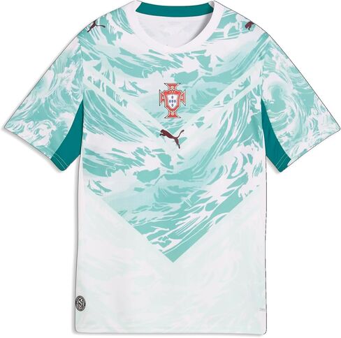 بوما للجنسين-الطفل FA Portugal Away جيرسي طبق الأصل، أبيض-أخضر لاجون SS26 in Kuwait