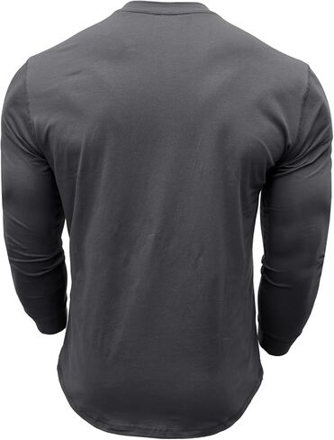 Men’s Henley Long Sleeve Sweatshirt 3 Button Placket Knit Top Casual Thermal Base Layer for Everyday Wear in Saudi Arabia