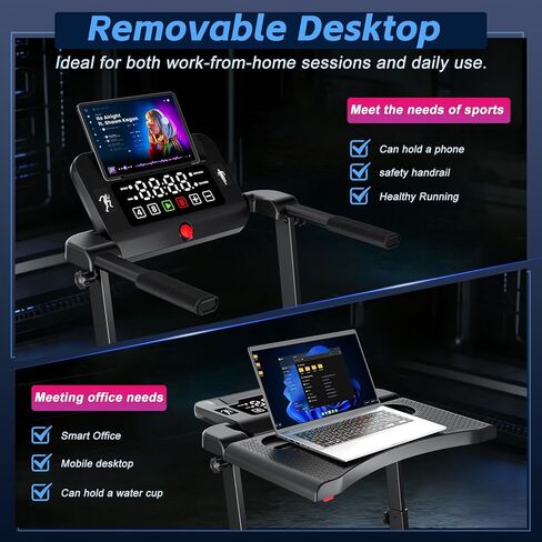 Walking Pad Treadmill with Handle Bar & Incline, Advzon Portable Under Desk Treadmill for Home, 2 in 1 Walking Running Machine with 300+ lbs Capacity and LED Display in Saudi Arabia