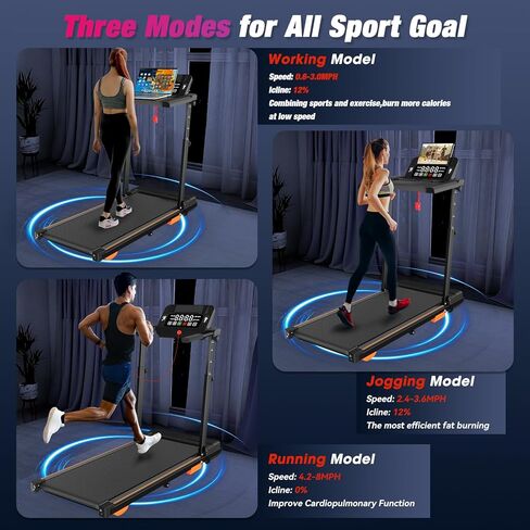Walking Pad Treadmill with Handle Bar & Incline, Advzon Portable Under Desk Treadmill for Home, 2 in 1 Walking Running Machine with 300+ lbs Capacity and LED Display in Saudi Arabia