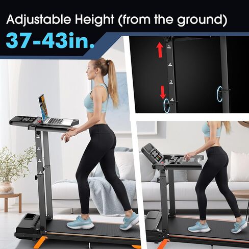 Walking Pad Treadmill with Handle Bar & Incline, Advzon Portable Under Desk Treadmill for Home, 2 in 1 Walking Running Machine with 300+ lbs Capacity and LED Display in Saudi Arabia